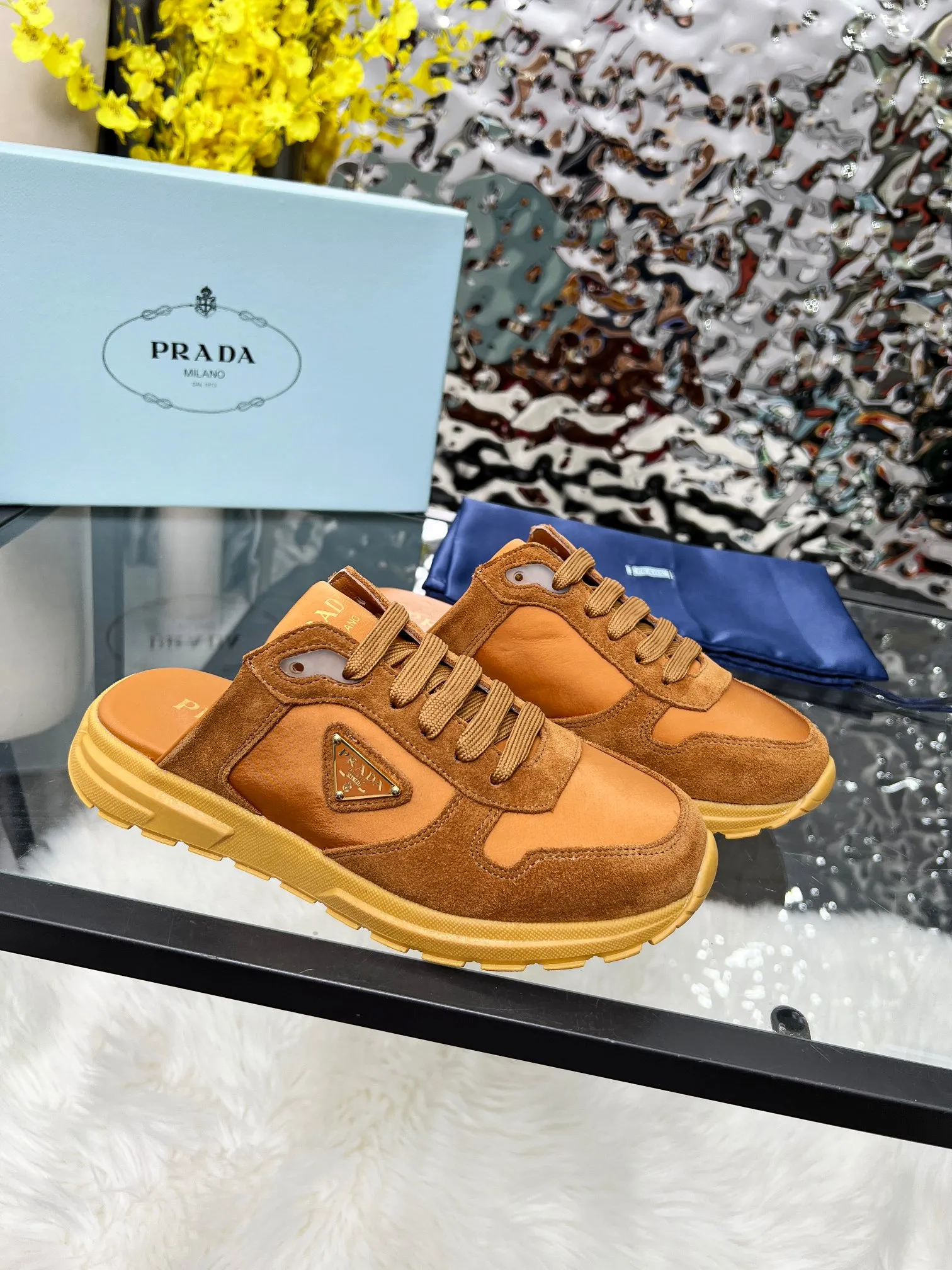 👟👟Ex-factory price 500👟👟 Prada "PRADA.." 2025 explosive model has been shipped. , original 1:1 development, four colors available 35--41 "Code 34 and 41 can be customized and cannot be returned or exchanged"